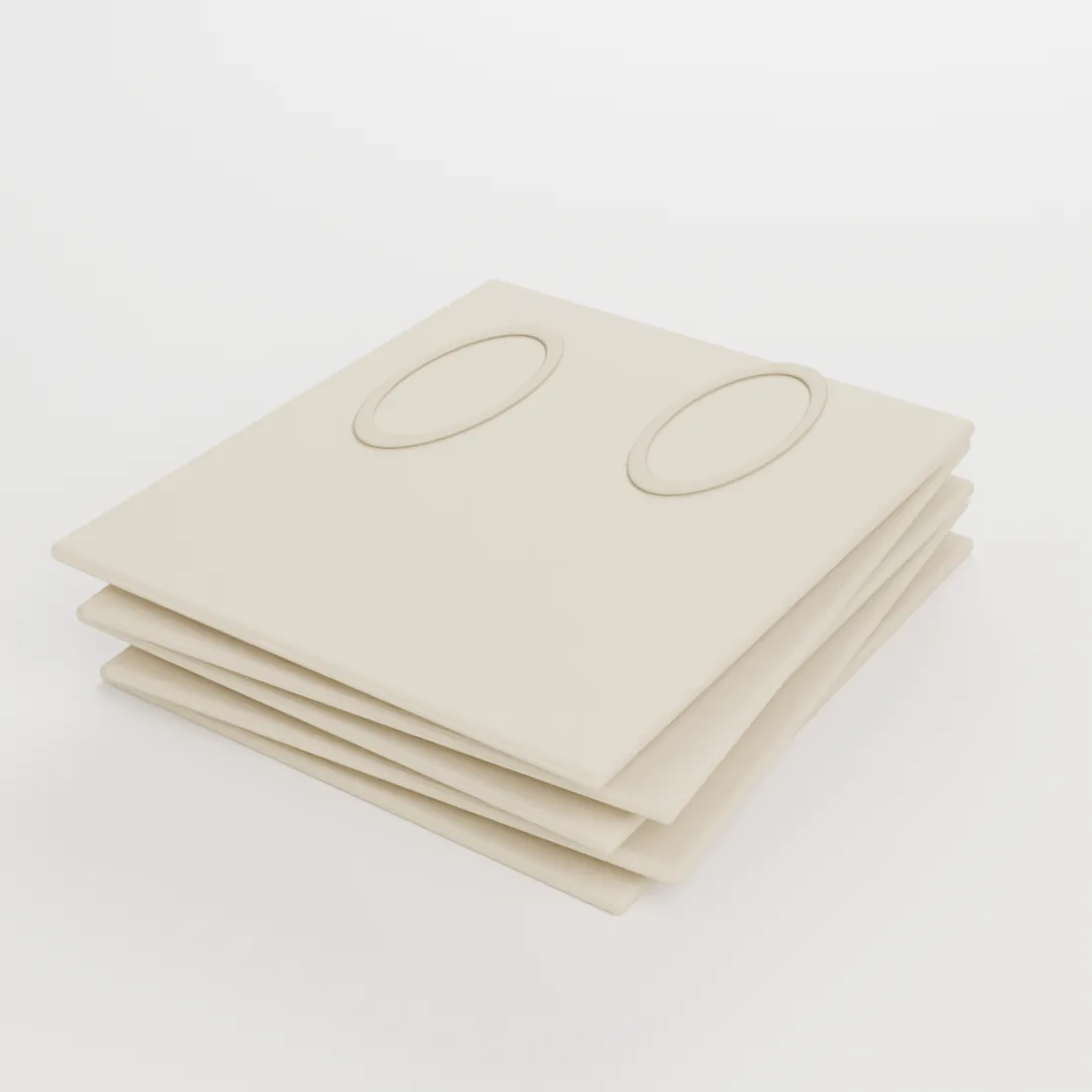 Pile de tote bags en coton naturel, prêts à tamponner
